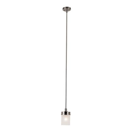 TRANS GLOBE One Light Brushed Nickel White Frosted Glass Down Mini Pendant 70330 BN